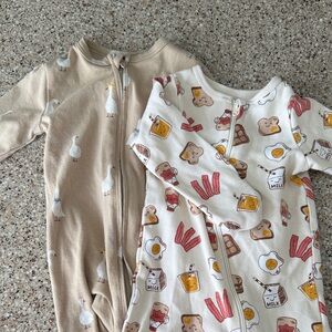 Wonder Nation Kids Footies - Tan and Cream